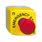 Pupitre de commande avec bouton coup de poing rouge Ø40 jaune 1NO+2NC rotation