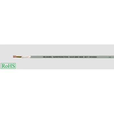 PUR cable for SUPERTRONIC®-PURö cable carriers 4x0.25 mm² grey, coloured cores according to DIN 47100