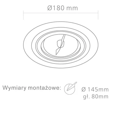 PURO ALLUMINIO Vestavné svítidlo, broušený hliník