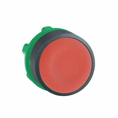 Push-button actuator, flush, spring return, flush, red