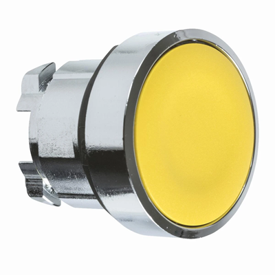 Push-button actuator, flush, spring return, flush, yellow