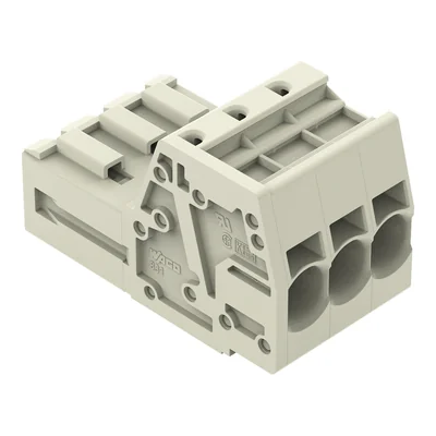Push-in CAGE CLAMP® 1-poliger Stecker, vollständiger Verpolungsschutz, hellgrau 831-3203