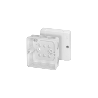 Puszka do instalacji wewnętrznych DE 9321 dławnice membranowe 88x88x50mm bez zacisków IP55 biała