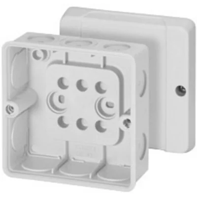 Puszka do instalacji wewnętrznych DE 9340 dławnice membranowe 98x98x55mm bez zacisków IP55 szara