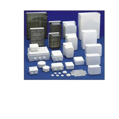 Puszka hermetyczna 80x80x40mm z dławnicami IP44 szara