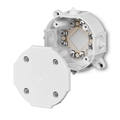 Puszka odgałęźna 80x38mm z zaciskami 4-torowa dla Cu do 2,5mm2 IP41 biała