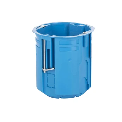 Puszka podtynkowa 60mm ekstragłęboka samogasnąca 80mm łączona za pomocą łącznika KG71 niebieska