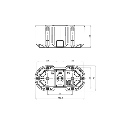 Puszka podtynkowa M2x60DF MULTIWALL SLIM pomarańczowy