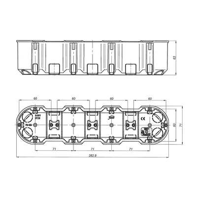 Puszka podtynkowa M4x60DF MULTIWALL SLIM pomarańczowy