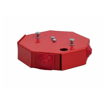 Puszka przeciwpożarowa ośmiokątna E90 rozgałęźna 3x2x4mm2 115x28x123mm czerwona
