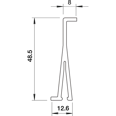 PVC channel divider.60, 2371 60