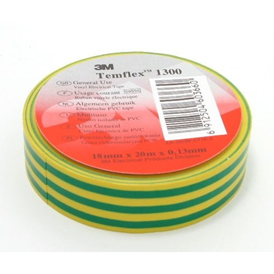 PVC-Isolierband Temflex 1300 gelbgrün, 15x10