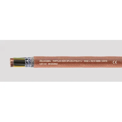 PVC kabel pro střídače TOPFLEX®-EMV-UV-2YSLCYK-J 4G6 mm² černý, barevné žíly dle DIN VDE 0293-308