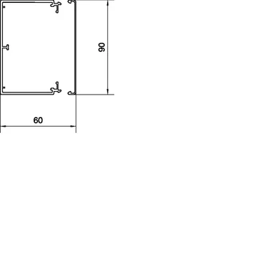 PVC wiring trunking 60x90mm white