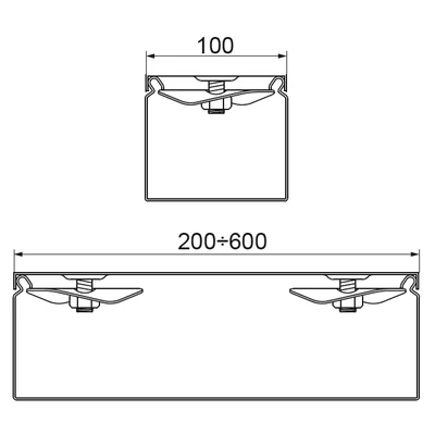 PZKRT100/3 Grooved cover with lock, sheet metal thickness - 3 mm