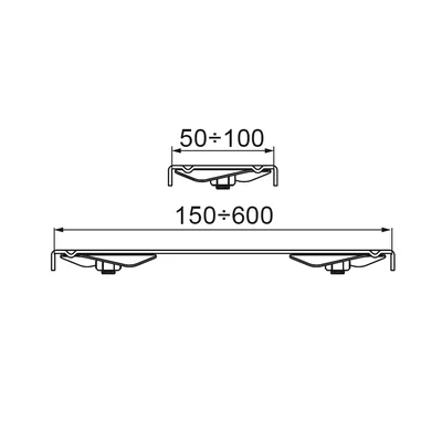 PZTKPJ100 T-Stück-Abdeckung für die Kanalschiene, Blechstärke - 1 mm