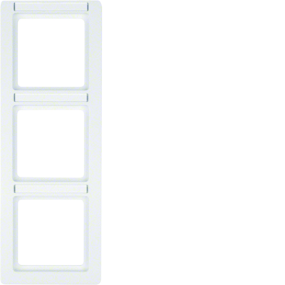 Q.1 3-gang vertical frame with description field white velvet