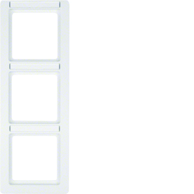Q.1 3-gang vertical frame with description field white velvet
