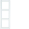 Q.1 3-gang vertical frame with description field white velvet