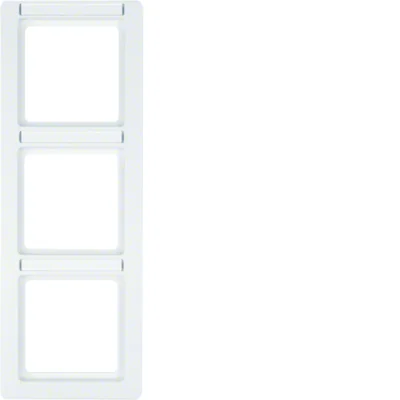 Q.1 3-gang vertical frame with description field white velvet