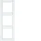 Q.1 3-gang vertical frame with description field white velvet