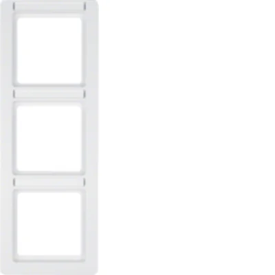 Q.1 3-gang vertical frame with description field white velvet