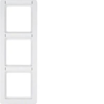 Q.1 3-gang vertical frame with description field white velvet