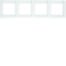 Q.1 4-gang horizontal frame with description field white velvet