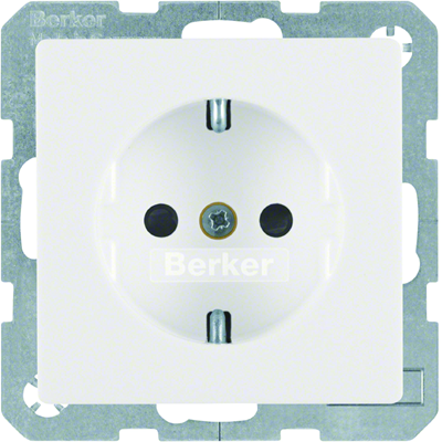 Q.1 Complete SCHUKO socket with white velvet contact covers
