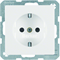 Q.1 Complete SCHUKO socket with white velvet contact covers