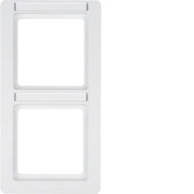 Q.1 Doppia cornice verticale con campo descrizione, in velluto bianco