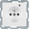 Q.1 Earthed socket and control LED with increased contact protection snow-white velvet