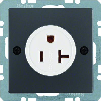 Q.1 Earthed socket USA/CANADA standard NEMA 5-20R screw terminals anthracite