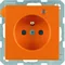Q.1 Presa con messa a terra e controllo LED con protezione maggiorata contatti, colore arancio velluto