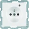 Q.1 Prise de terre et LED de contrôle avec protection contre les contacts renforcée velours blanc neige