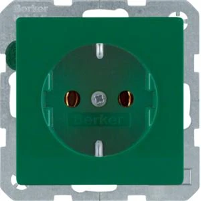 Q.1 SCHUKO socket complete green velvet