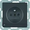 Q.1 Socket with grounding and anthracite LED orientation lighting
