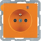 Q.1 Socket with grounding and control LED with increased contact protection orange velvet