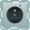 Q.1 Socket with grounding and control LED with increased contact protection velvet lacquered aluminum