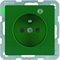 Q.1 Socket with grounding and control LED with increased protection of contacts green velvet