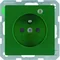 Q.1 Socket with grounding and control LED with increased protection of contacts green velvet