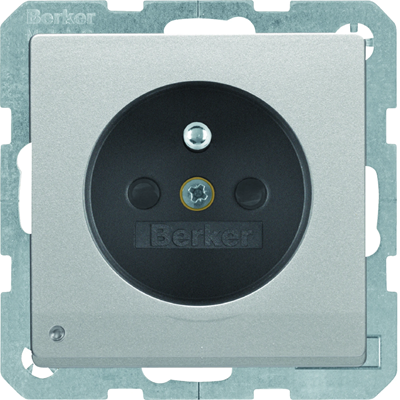 Q.1 Socket with grounding and orientation LED aluminum backlight