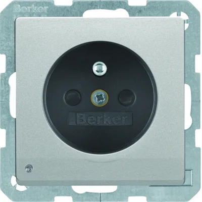 Q.1 Socket with grounding and orientation LED aluminum backlight