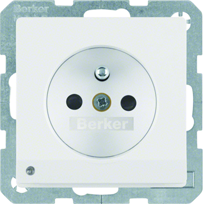 Q.1 Steckdose mit Erdung und weißer LED-Orientierungsbeleuchtung