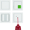 Q.1 Système de radiomessagerie Kit avec alimentation, blanc, velours
