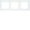 Q.1 Triple horizontal frame with description field, snow-white velvet