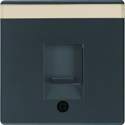 Q.1/Q.3 1-gang face plate with anti-dust slider anthracite
