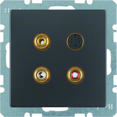 Q.1/Q.3 3 x RCA/S-Video socket anthracite velvet