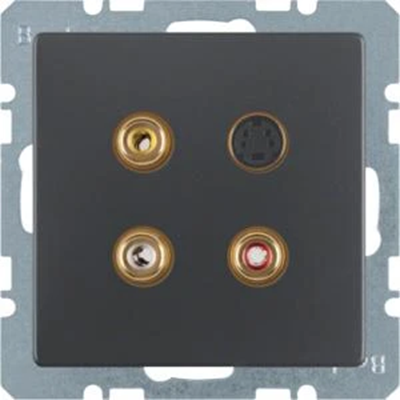 Q.1/Q.3 3 x RCA/S-Video socket anthracite velvet