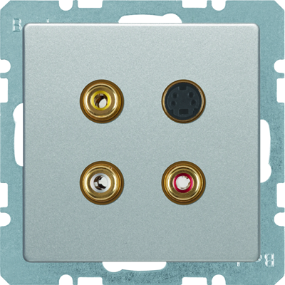 Q.1/Q.3 3x Cinch/S-Video socket aluminum